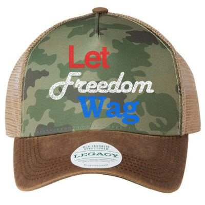 Patriotic Dog Lover Design Let Freedom Wag Design Legacy Tie Dye Trucker Hat