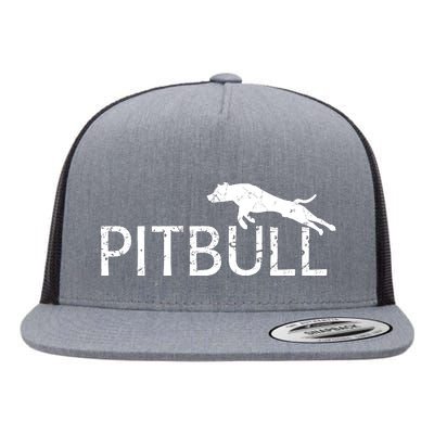 Pitbull Dog Logo Flat Bill Trucker Hat