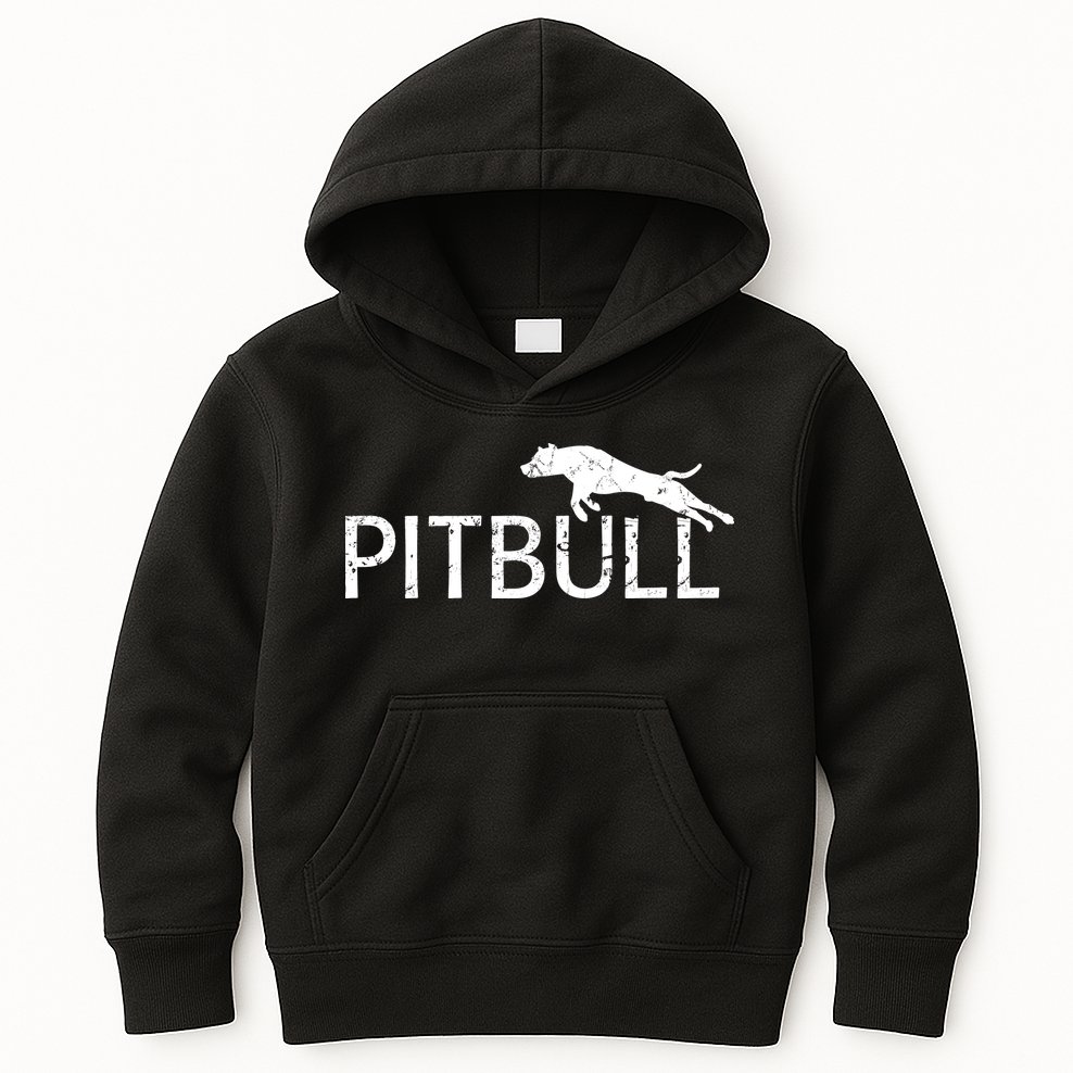 Pitbull Dog Logo Kids Hoodie
