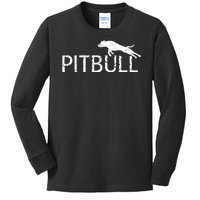 Pitbull Dog Logo Kids Long Sleeve Shirt