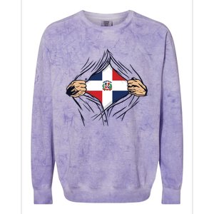 Proud Dominican Love Dominican Republic Flag Country Nation Great Gift Colorblast Crewneck Sweatshirt