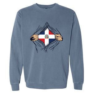 Proud Dominican Love Dominican Republic Flag Country Nation Great Gift Garment-Dyed Sweatshirt