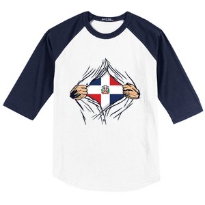 Proud Dominican Love Dominican Republic Flag Country Nation Great Gift Baseball Sleeve Shirt