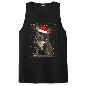 Pitbull Dog Lover Xmas Holiday Light Santa Pitbull Christmas Gift PosiCharge Competitor Tank