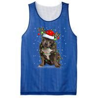 Pitbull Dog Lover Xmas Holiday Light Santa Pitbull Christmas Gift Mesh Reversible Basketball Jersey Tank