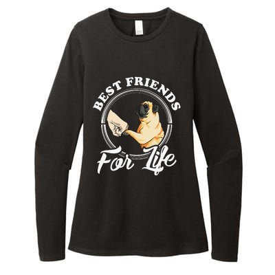 Pug Dog Lover Design Best Friends For Life Funny Pug Womens CVC Long Sleeve Shirt