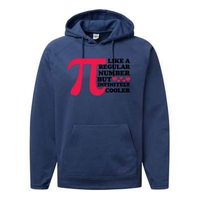 Pi Day Like A Regular Number But Infinitely Cooler Funny Performance Fleece Hoodie