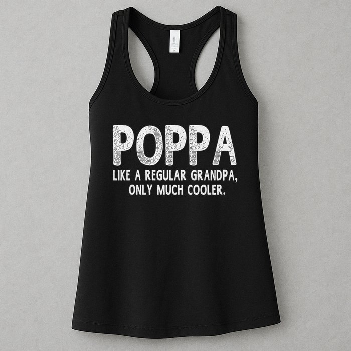 Poppa Definition Like Regular Grandpa Only Cooler Funny Womens Tank Top