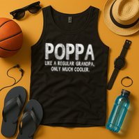 Poppa Definition Like Regular Grandpa Only Cooler Funny Tank Top