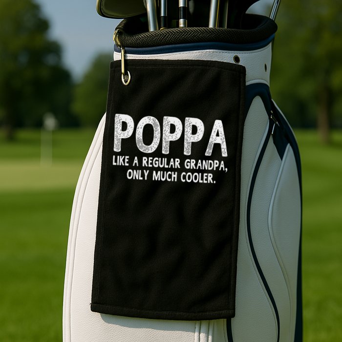 Poppa Definition Like Regular Grandpa Only Cooler Funny Golf Towel