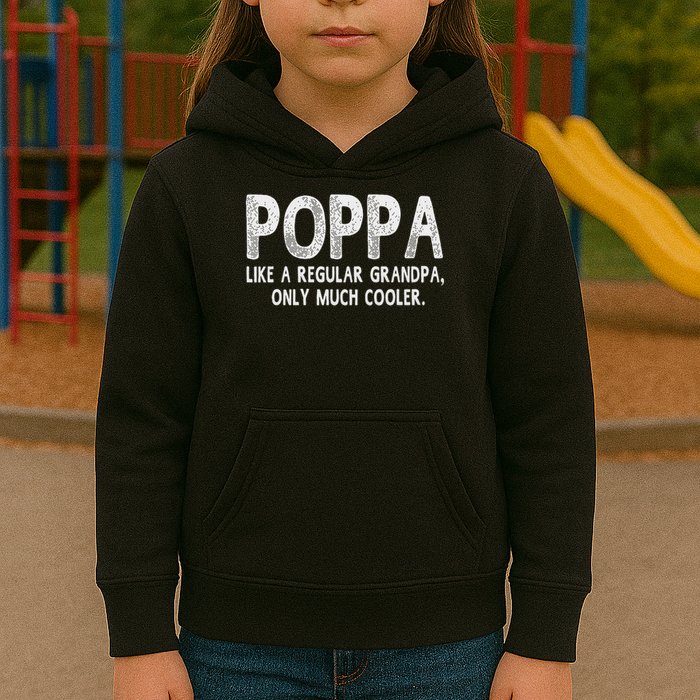 Poppa Definition Like Regular Grandpa Only Cooler Funny Kids Hoodie