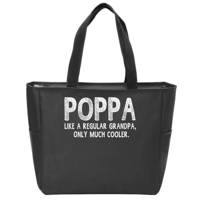Poppa Definition Like Regular Grandpa Only Cooler Funny Zip Tote Bag