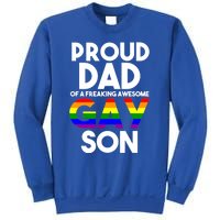 Proud Dad Lgbtq Ally Gift Free Dad Hugs Pride Gay Son Funny Gift Sweatshirt