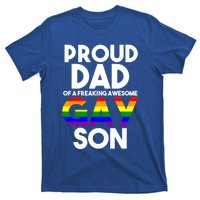 Proud Dad Lgbtq Ally Gift Free Dad Hugs Pride Gay Son Funny Gift T-Shirt