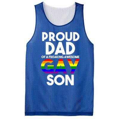 Proud Dad Lgbtq Ally Gift Free Dad Hugs Pride Gay Son Funny Gift Mesh Reversible Basketball Jersey Tank