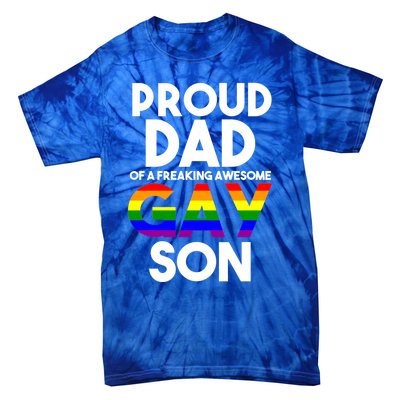 Proud Dad Lgbtq Ally Gift Free Dad Hugs Pride Gay Son Funny Gift Tie-Dye T-Shirt