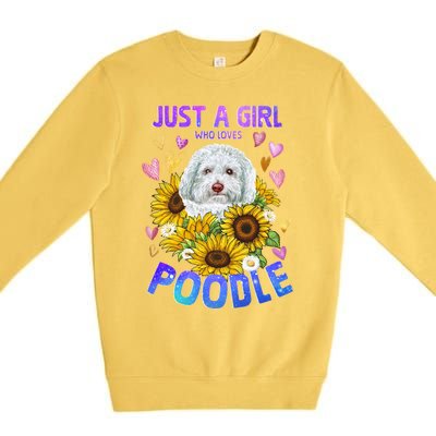 Poodle Dog Lover Funny Cute Puppy Cool Gift Premium Crewneck Sweatshirt