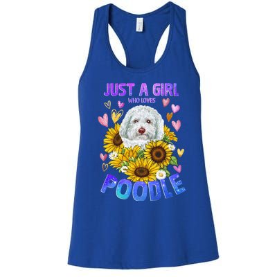 Poodle Dog Lover Funny Cute Puppy Cool Gift Women's Racerback Tank