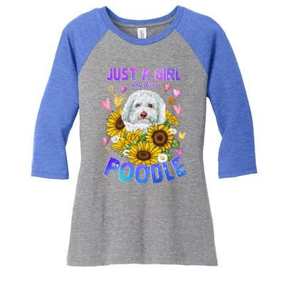 Poodle Dog Lover Funny Cute Puppy Cool Gift Women's Tri-Blend 3/4-Sleeve Raglan Shirt