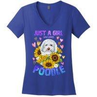 Poodle Dog Lover Funny Cute Puppy Cool Gift Women's V-Neck T-Shirt