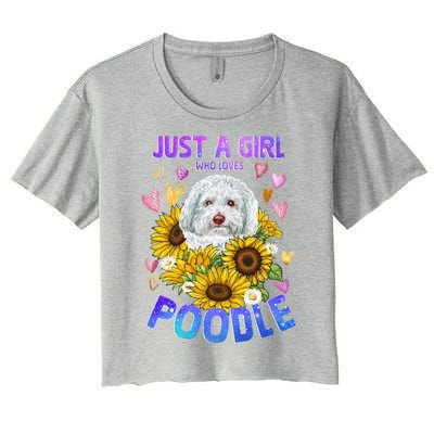 Poodle Dog Lover Funny Cute Puppy Cool Gift Women's Crop Top Tee