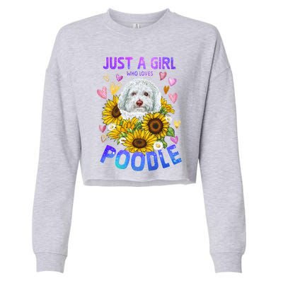 Poodle Dog Lover Funny Cute Puppy Cool Gift Cropped Pullover Crew