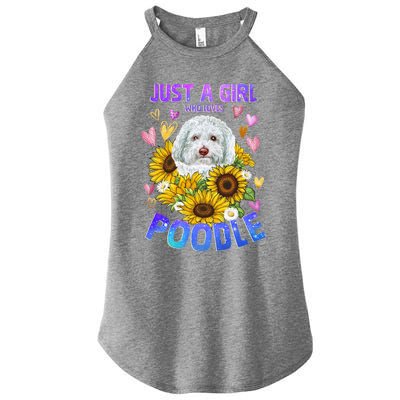 Poodle Dog Lover Funny Cute Puppy Cool Gift Women’s Perfect Tri Rocker Tank