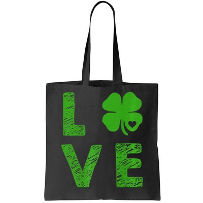 Patrick Day. LOVE Clover Shamrock Saint Patrick's Day Tote Bag