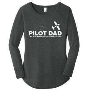 Pilot Dad Like Normal Dad But Cooler Airplane Pilot Dad Women's Perfect Tri Tunic Long Sleeve Shirt