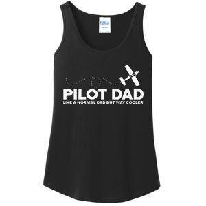 Pilot Dad Like Normal Dad But Cooler Airplane Pilot Dad Ladies Essential Tank