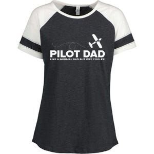 Pilot Dad Like Normal Dad But Cooler Airplane Pilot Dad Enza Ladies Jersey Colorblock Tee