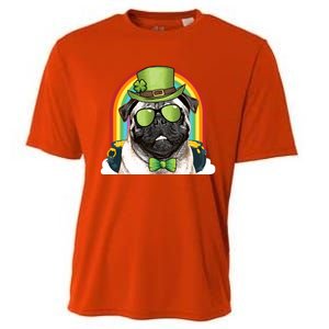 Pug Dog Leprechaun Funny St Patricks Day Cute Gift Cooling Performance Crew T-Shirt