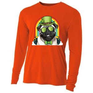 Pug Dog Leprechaun Funny St Patricks Day Cute Gift Cooling Performance Long Sleeve Crew