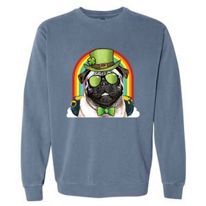 Pug Dog Leprechaun Funny St Patricks Day Cute Gift Garment-Dyed Sweatshirt