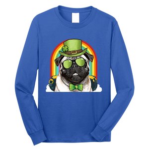 Pug Dog Leprechaun Funny St Patricks Day Cute Gift Long Sleeve Shirt