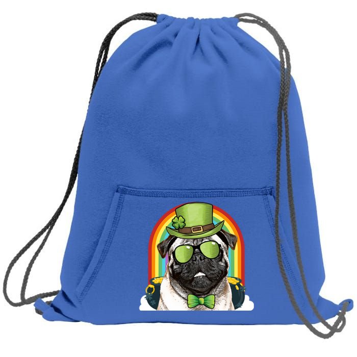 Pug Dog Leprechaun Funny St Patricks Day Cute Gift Sweatshirt Cinch Pack Bag