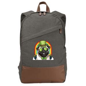 Pug Dog Leprechaun Funny St Patricks Day Cute Gift Cotton Canvas Backpack