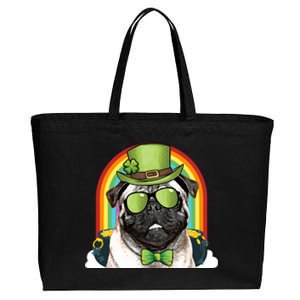 Pug Dog Leprechaun Funny St Patricks Day Cute Gift Cotton Canvas Jumbo Tote