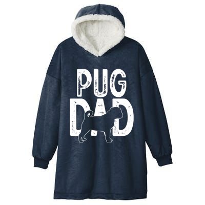 Pug Dog Lover Funny Cute Puppy Dad Father Funny Gift Hooded Wearable Blanket