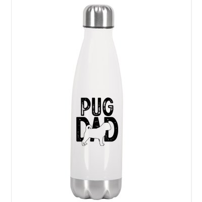 Pug Dog Lover Funny Cute Puppy Dad Father Funny Gift Stainless Steel Insulated Water Bottle