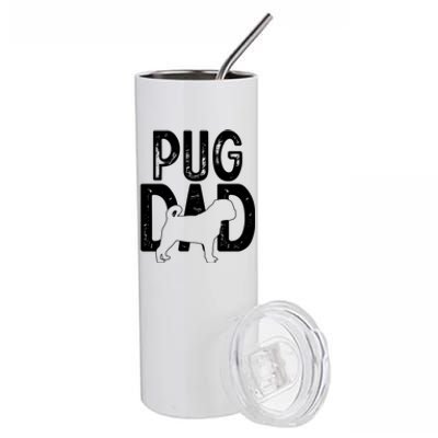 Pug Dog Lover Funny Cute Puppy Dad Father Funny Gift Stainless Steel Tumbler