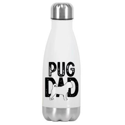 Pug Dog Lover Funny Cute Puppy Dad Father Funny Gift Stainless Steel Insulated Water Bottle