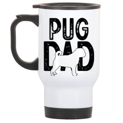 Pug Dog Lover Funny Cute Puppy Dad Father Funny Gift Stainless Steel Travel Mug