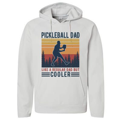 Pickleball Dad Like A Regular Dad Performance Fleece Hoodie