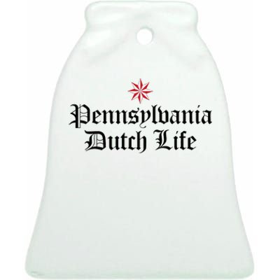 Pennsylvania Dutch Life Hex Sign Ceramic Bell Ornament