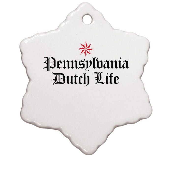 Pennsylvania Dutch Life Hex Sign Ceramic Star Ornament