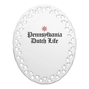 Pennsylvania Dutch Life Hex Sign Ceramic Oval Ornament