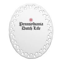 Pennsylvania Dutch Life Hex Sign Ceramic Oval Ornament