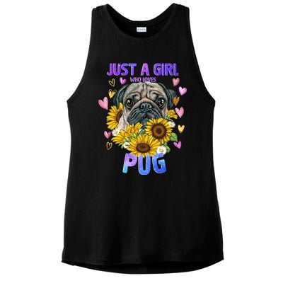 Pug Dog Lover Funny Cute Puppy Cute Gift Ladies PosiCharge Tri-Blend Wicking Tank