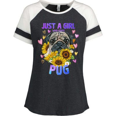 Pug Dog Lover Funny Cute Puppy Cute Gift Enza Ladies Jersey Colorblock Tee